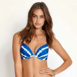 Watercult Soutien-Gorge à Armatures Bleu-Blanc