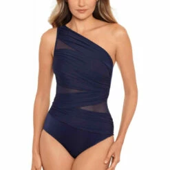 Miraclesuit Maillot De Bain 1 Pièce Asymétrique Bleu Bonnet B à D