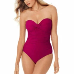 Miraclesuit Maillot De Bain 1 Pièce Bustier Violet
