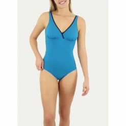 Maillot De Bain 1 Pièce Coupe Sous Poitrine - Bleu