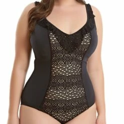 Maillot De Bain Gainant Une Pièce Bonnets Moulés - Noir -LEMON CURVE Ventes maillot de bain gainant une piece bonnets moules elomi indie black 3 1200x1200