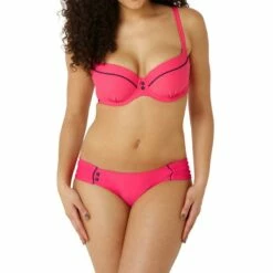 Culotte De Bain Froncé - Rose -LEMON CURVE Ventes slip de bain fronce cleo by panache lucille coral 3 1200x1200