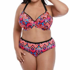 Slip De Bain Mi-couvrant Imprimé - Noir 16 Slip De Bain Mi-couvrant Imprimé - Noir -LEMON CURVE Ventes slip de bain mi couvrant elomi tribe vibe black 7 1140x1140