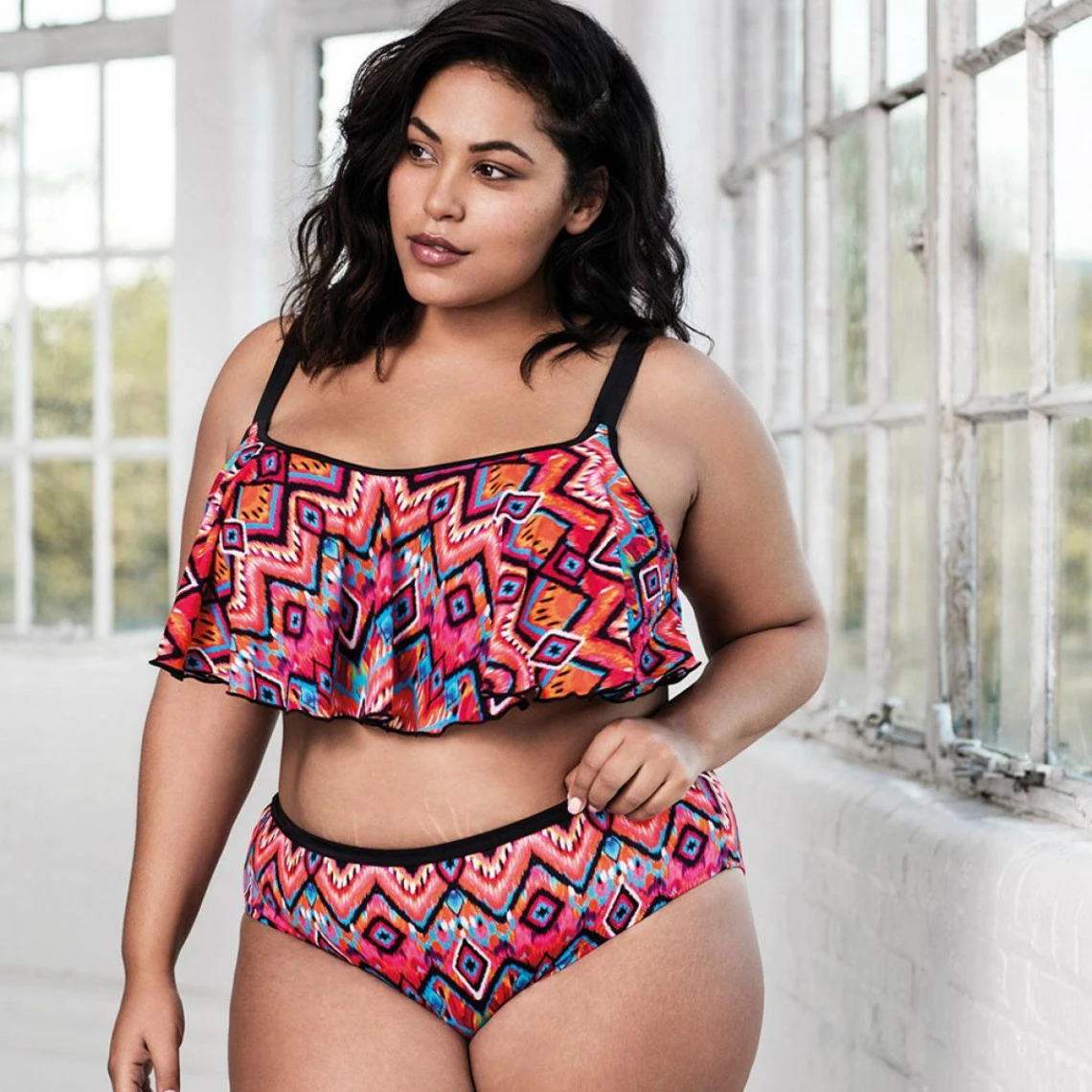 Slip De Bain Mi-couvrant Imprimé - Noir 10 Slip De Bain Mi-couvrant Imprimé - Noir – Image 8