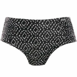 Slip De Bain Taille Haute Côté Plissés Imprimé - Noir -LEMON CURVE Ventes slip taille haute cote plisses fantasie byron bay black cream 5 1140x1140