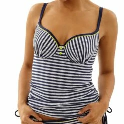 Tankini Balconnet Moulé Bleu-Blanc